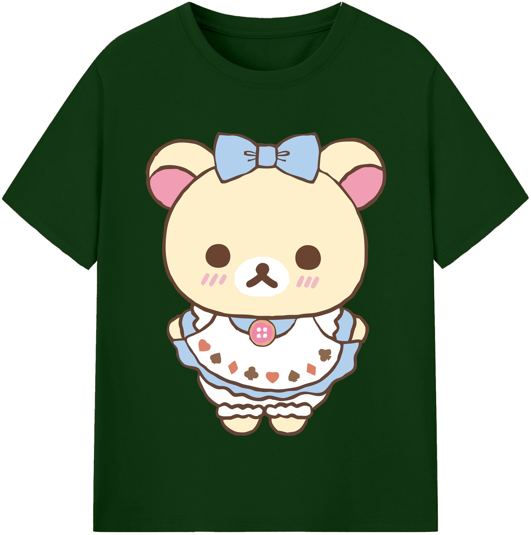 （画像用） リラックマ リラックマ キイロイトリ Rilakkuma Korilakkuma Kiiroitori 綿100％半袖Tシャツ（フロントプリント）